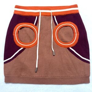 HAPPY99 sz S Party Mini Skirt Knit Cotton Circle Pockets happy 99